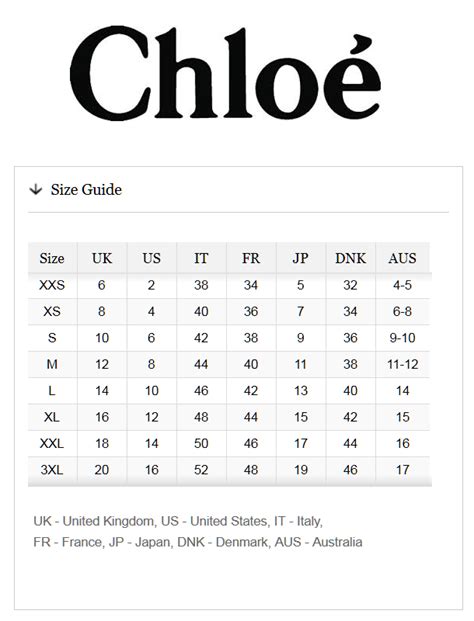 chloe and lola|chloe & lola size guide.